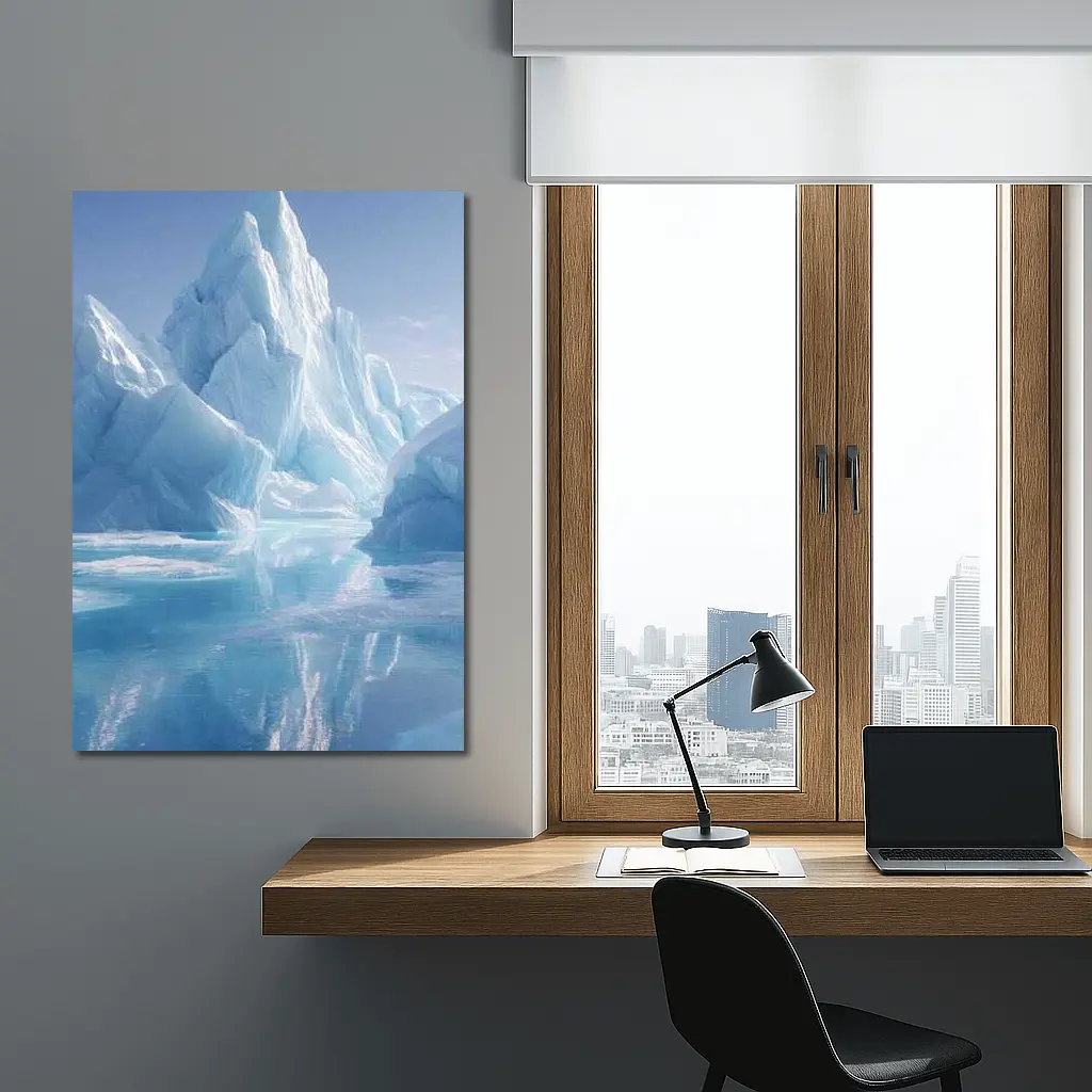 Iceberg Reflection Arctic Blue Glacial Waters – Wall Art