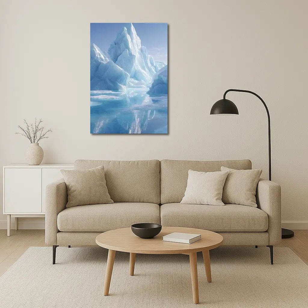 Iceberg Reflection Arctic Blue Glacial Waters – Wall Art