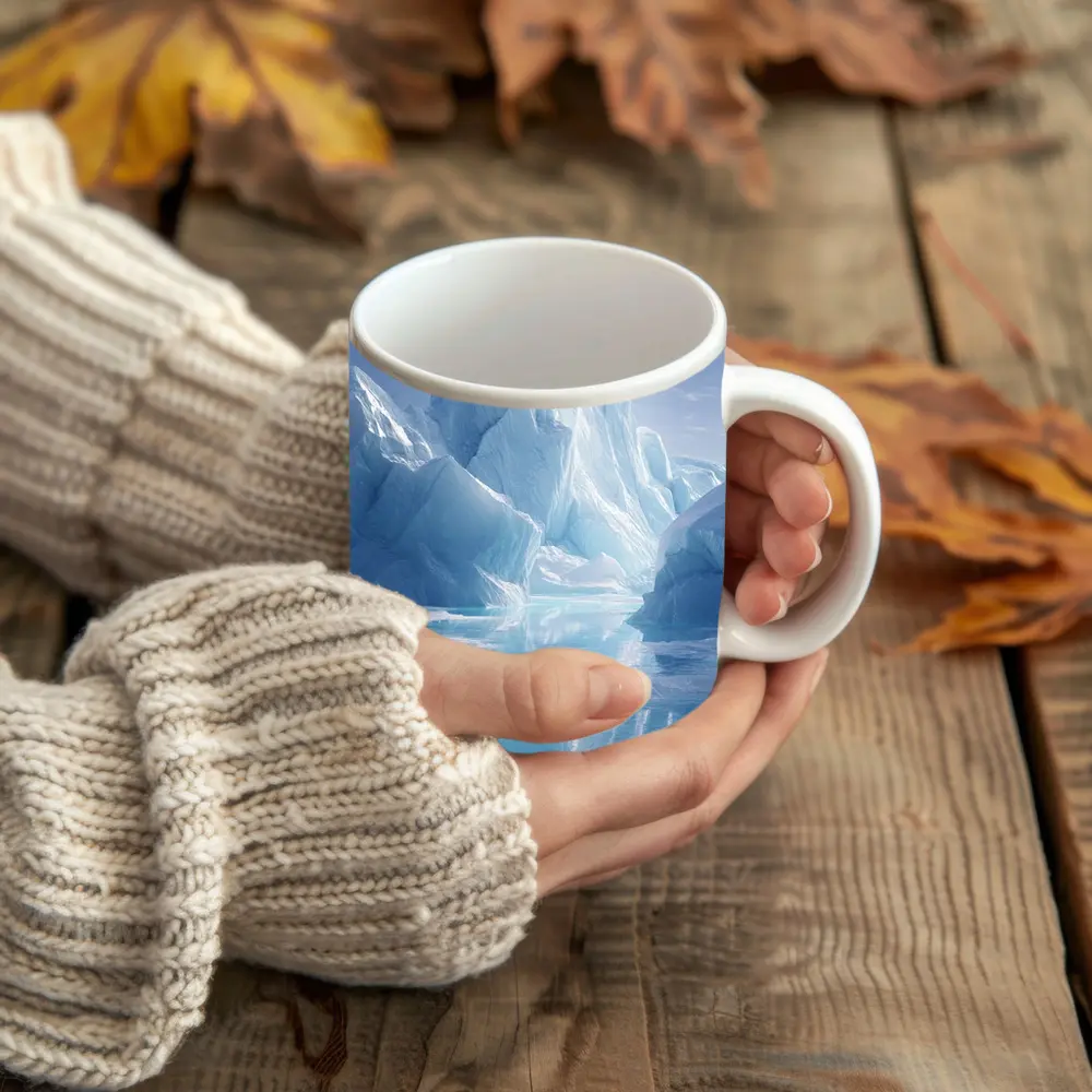 Iceberg Reflection Arctic Blue Glacial Waters – Mugs