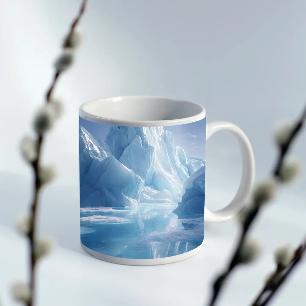 Iceberg Reflection Arctic Blue Glacial Waters – Mugs
