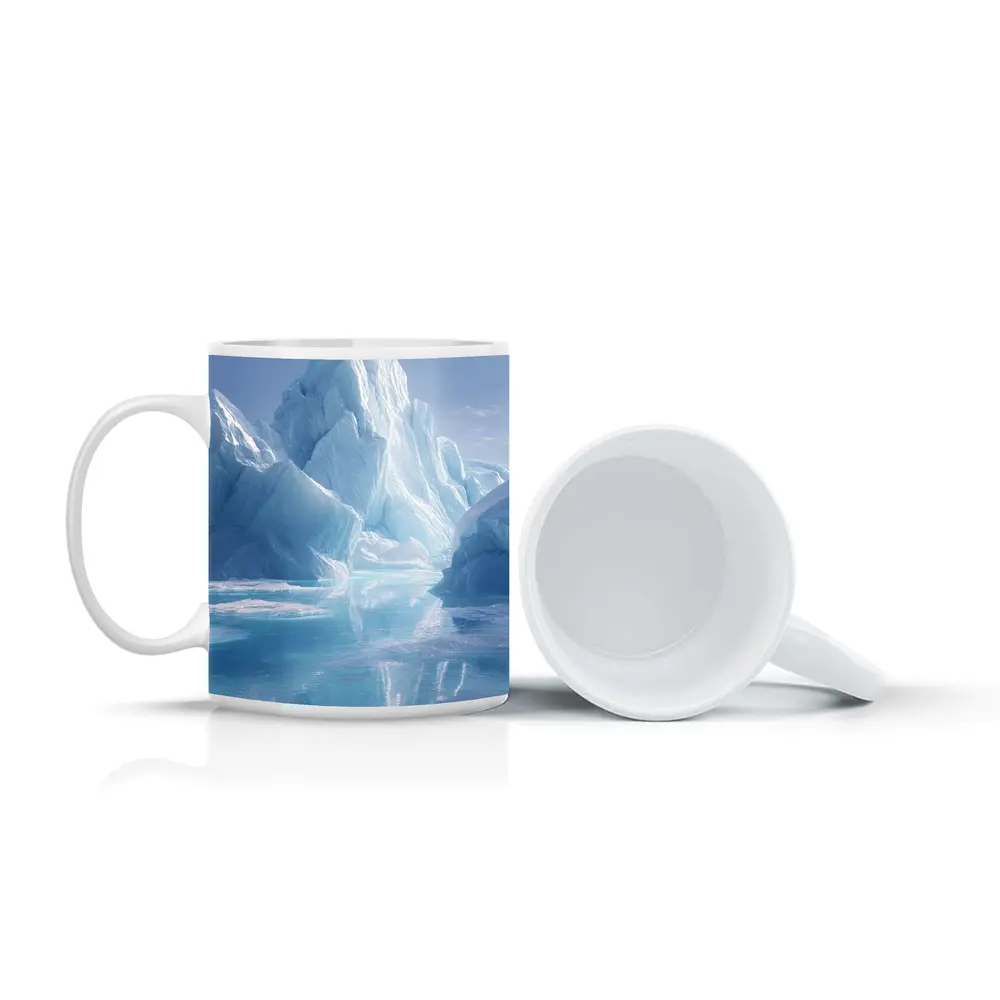 Iceberg Reflection Arctic Blue Glacial Waters – Mugs
