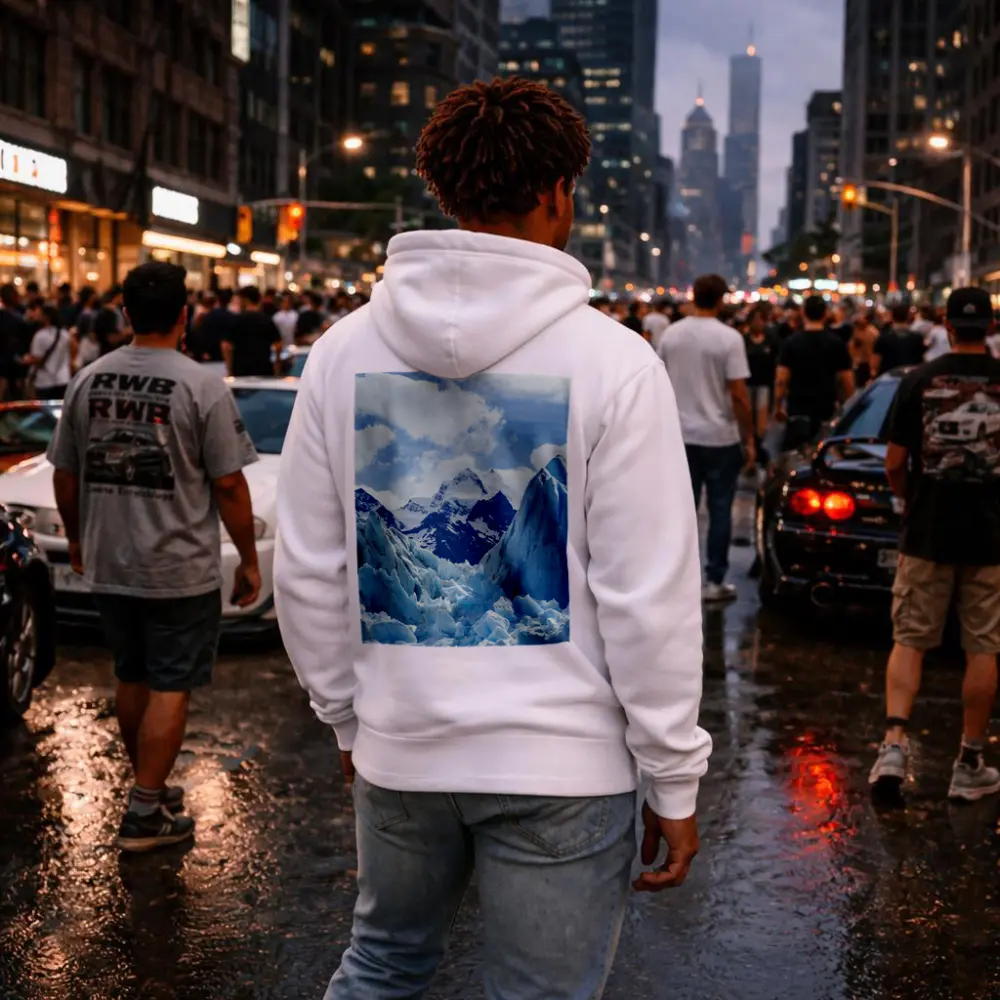 Blue Glacier Peaks Snow Mountains Sky – Hoodies
