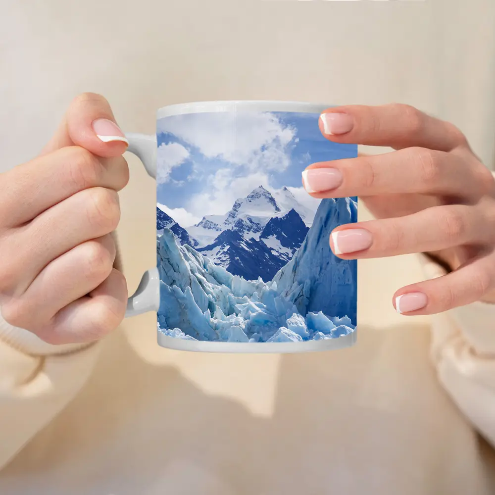 Blue Glacier Peaks Snow Mountains Sky – Mugs