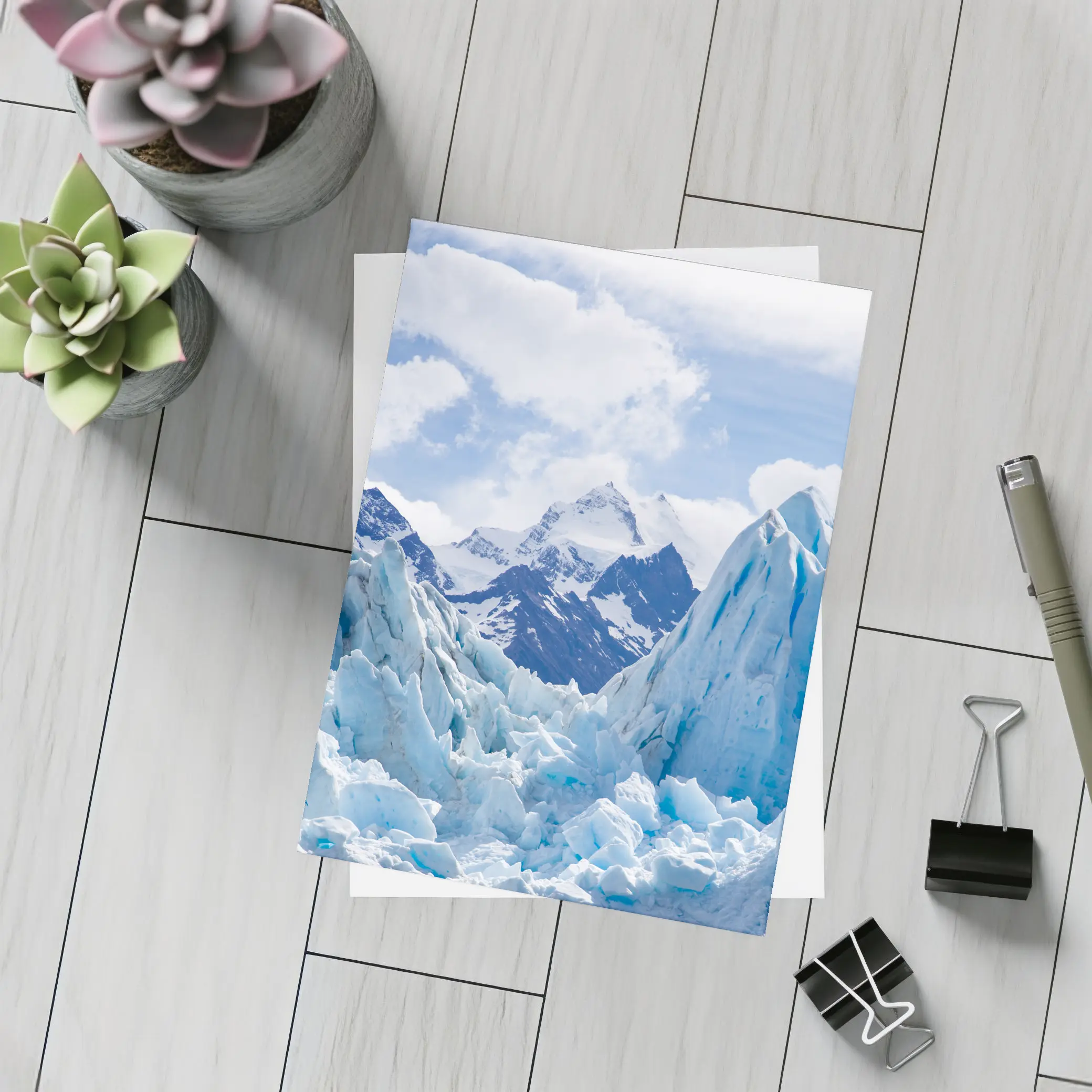 Blue Glacier Peaks Snow Mountains Sky – Postcards