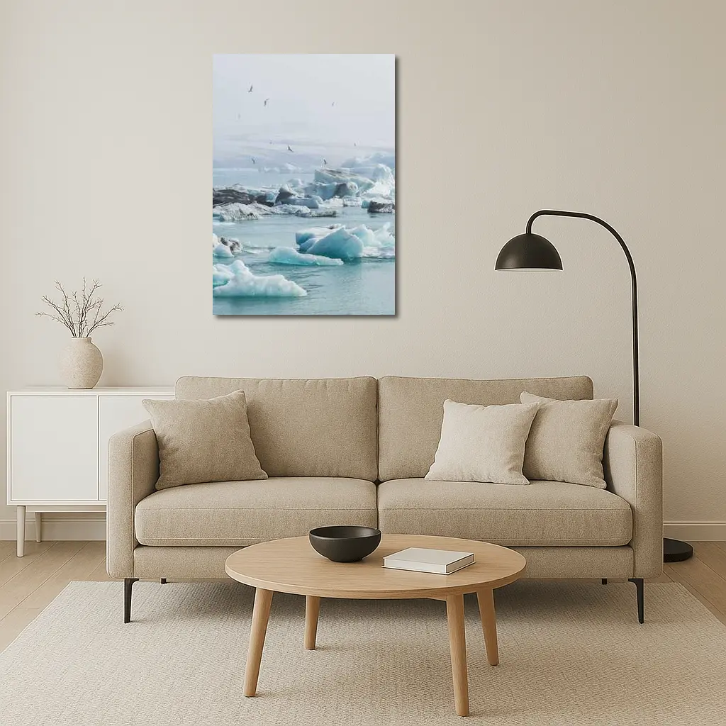 Icebergs Floating in Glacial Arctic Waters – Wall Art