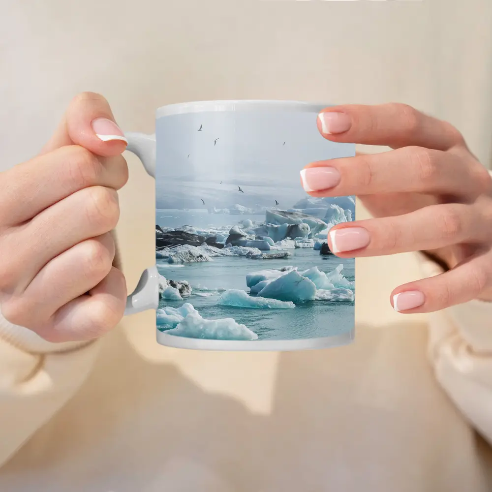 Icebergs Floating in Glacial Arctic Waters – Mugs