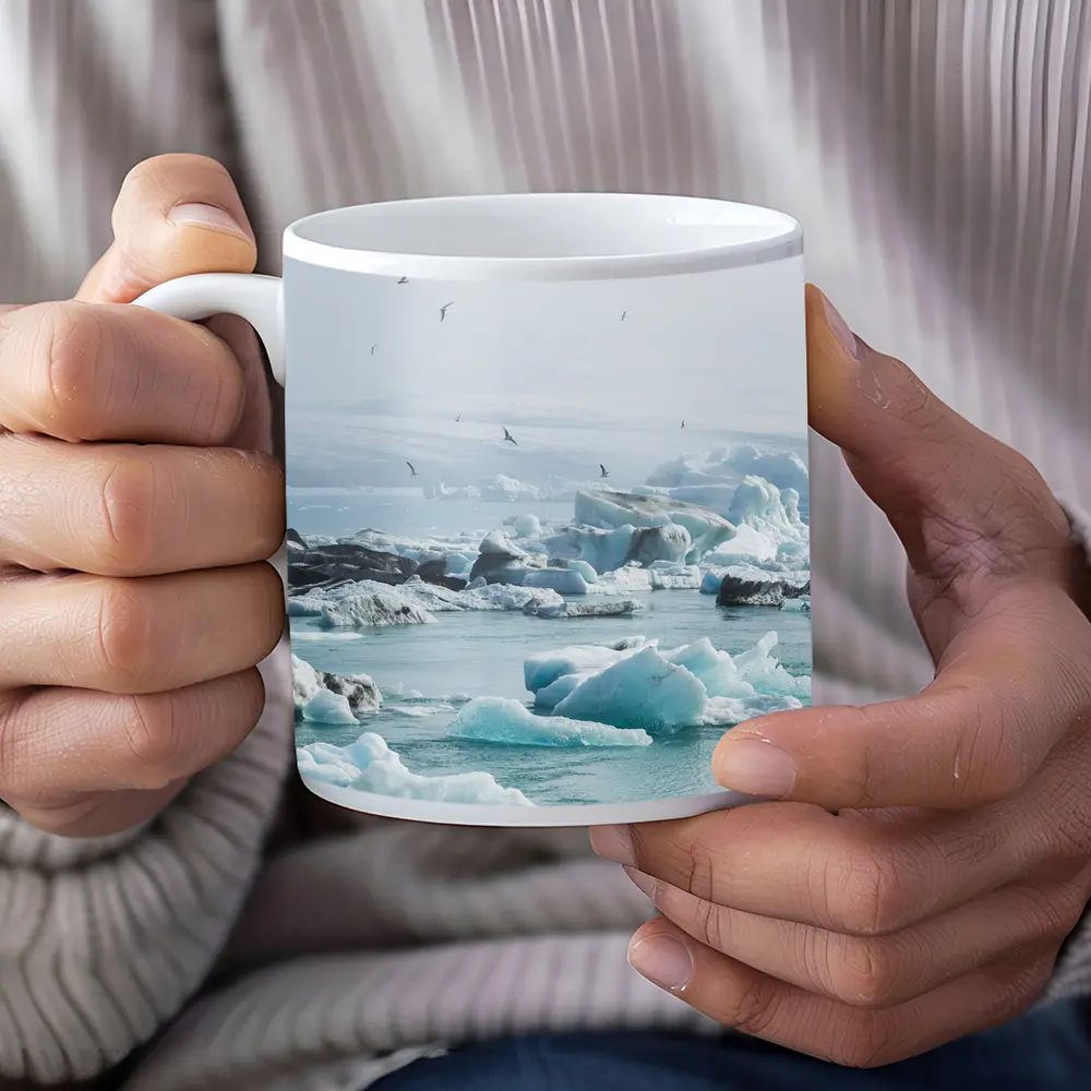 Icebergs Floating in Glacial Arctic Waters – Mugs