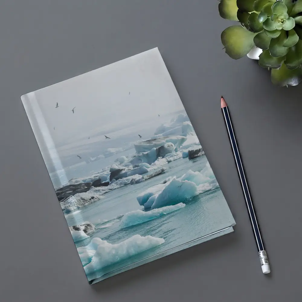 Icebergs Floating in Glacial Arctic Waters – Notebooks