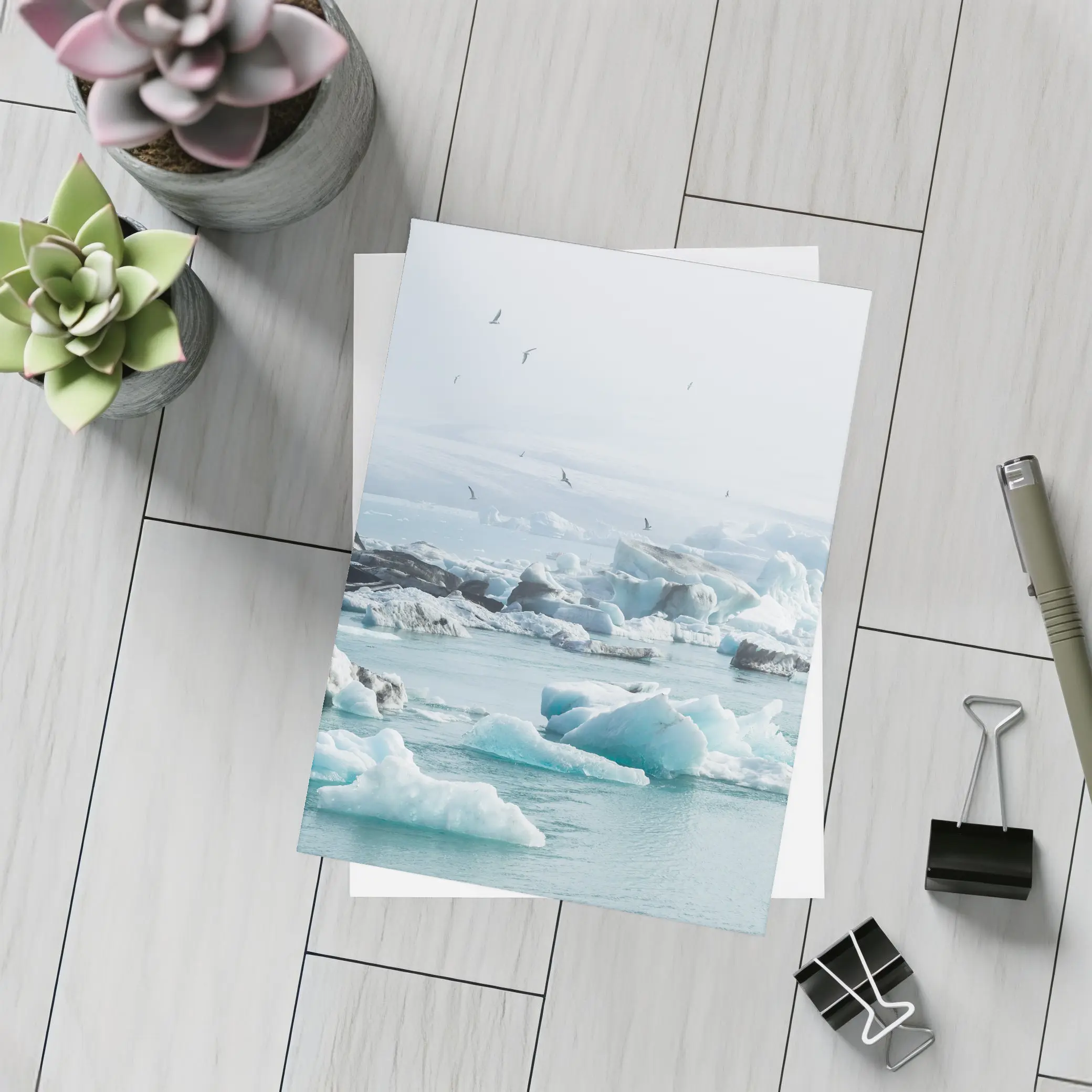 Icebergs Floating in Glacial Arctic Waters – Postcards