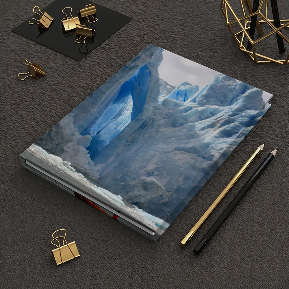 Red Boat Near Massive Blue Glacier Wall – Notebooks
