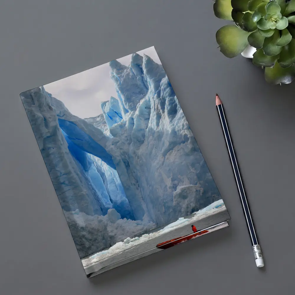 Red Boat Near Massive Blue Glacier Wall – Notebooks
