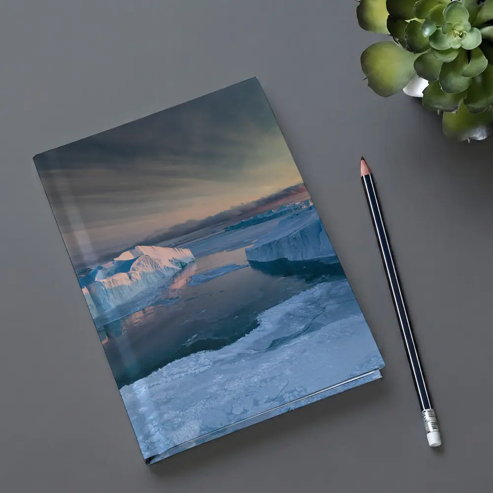 Arctic Icebergs Frozen Ocean Sunset Sky – Notebooks