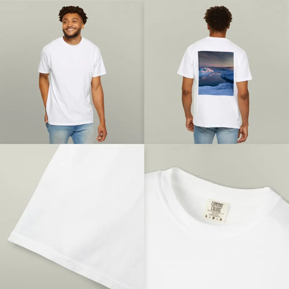 Arctic Icebergs Frozen Ocean Sunset Sky – T-Shirts