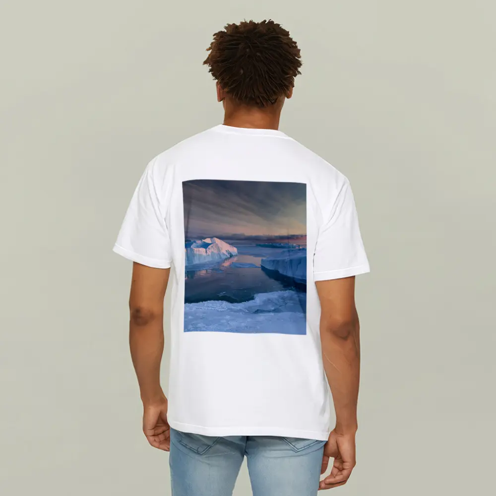 Arctic Icebergs Frozen Ocean Sunset Sky – T-Shirts