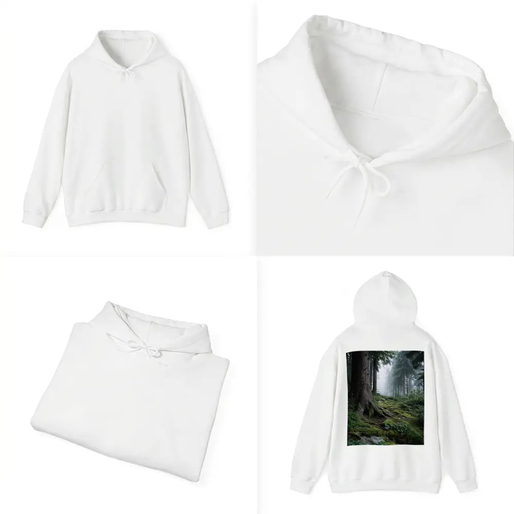 Misty Forest Path Mossy Roots Trees – Hoodies