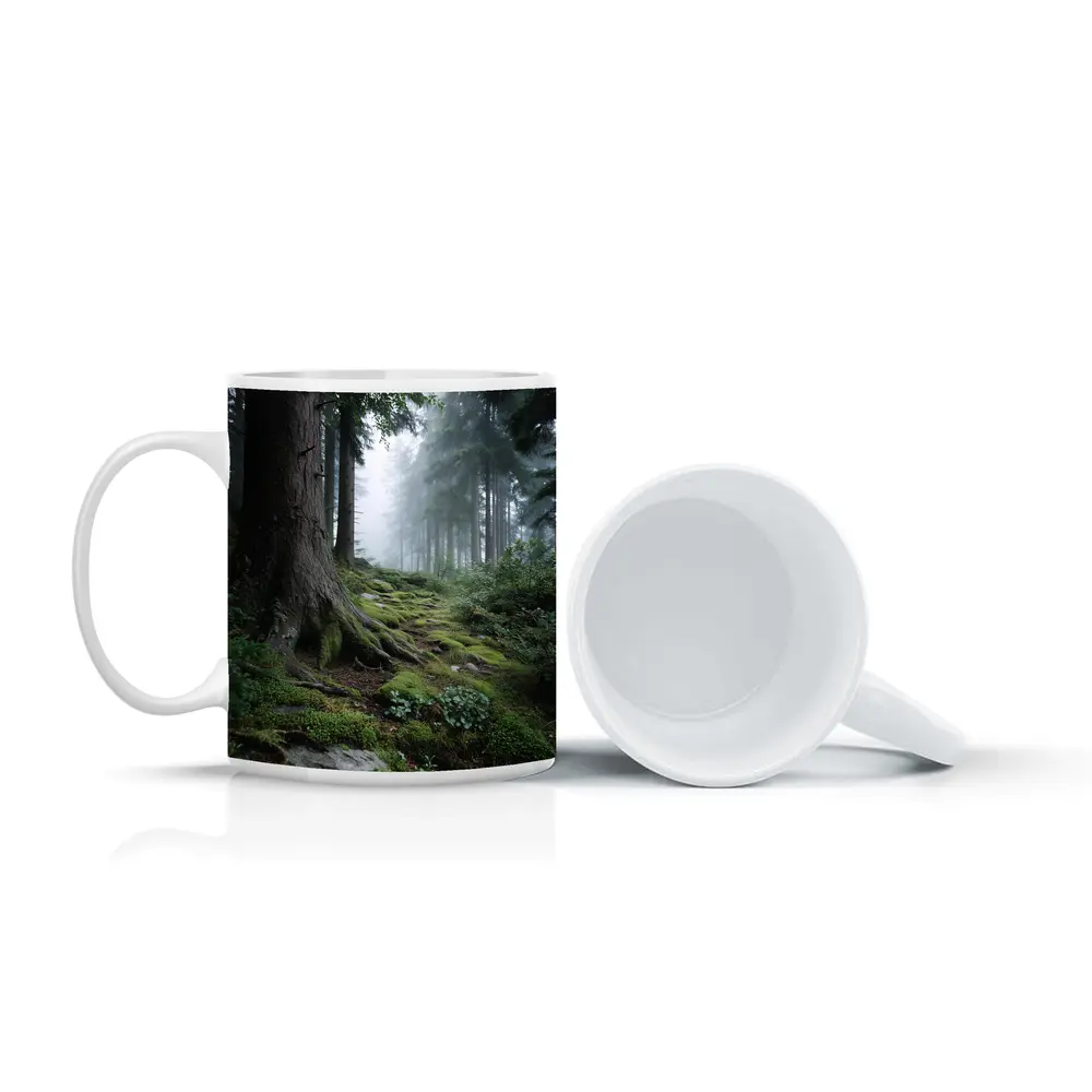 Misty Forest Path Mossy Roots Trees – Mugs