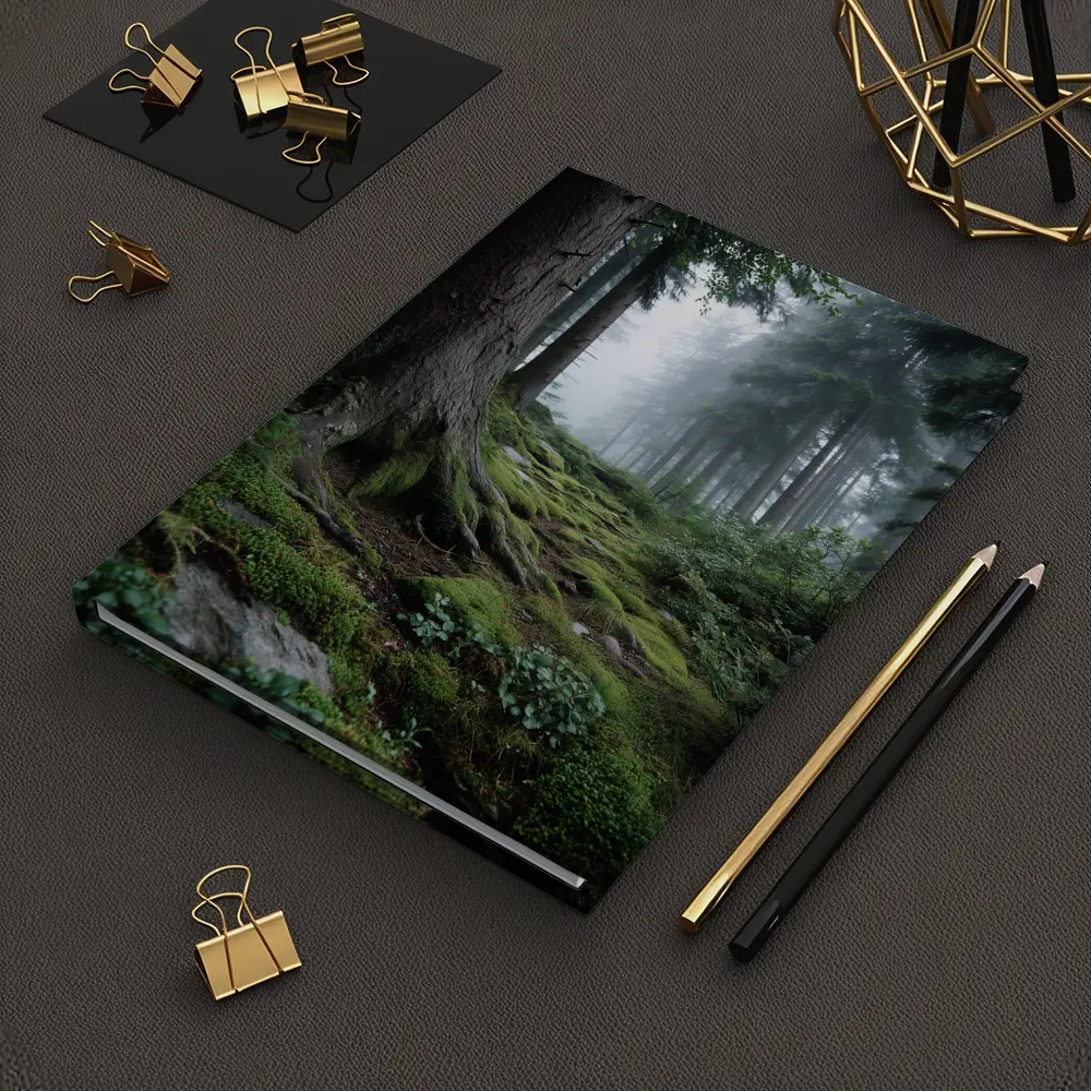 Misty Forest Path Mossy Roots Trees – Notebooks