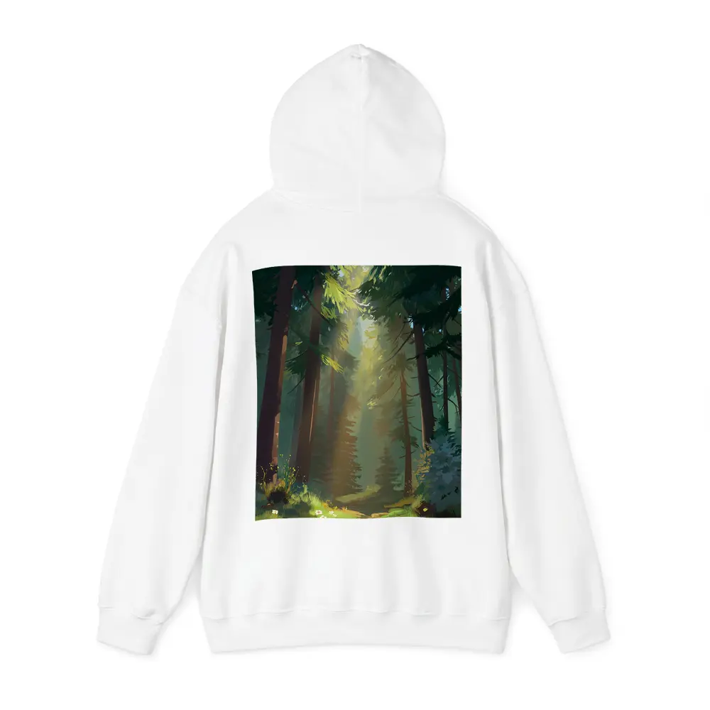 Sunlit Forest Path Digital Illustration Art – Hoodies