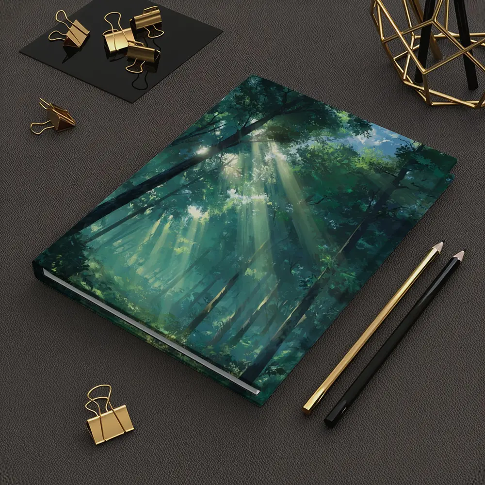 Anime Forest Sunlight Rays Through Trees – Notebooks