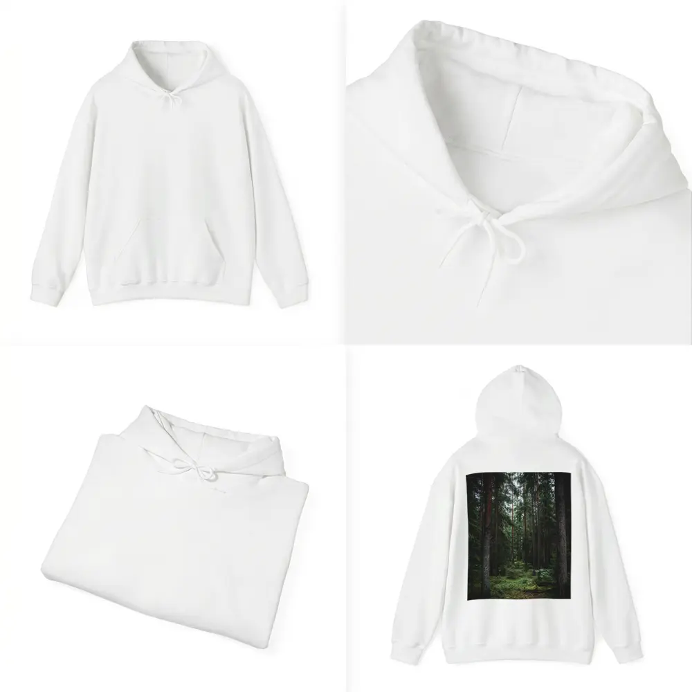 Dark Pine Forest Moss Green Woodland Scene – Hoodies