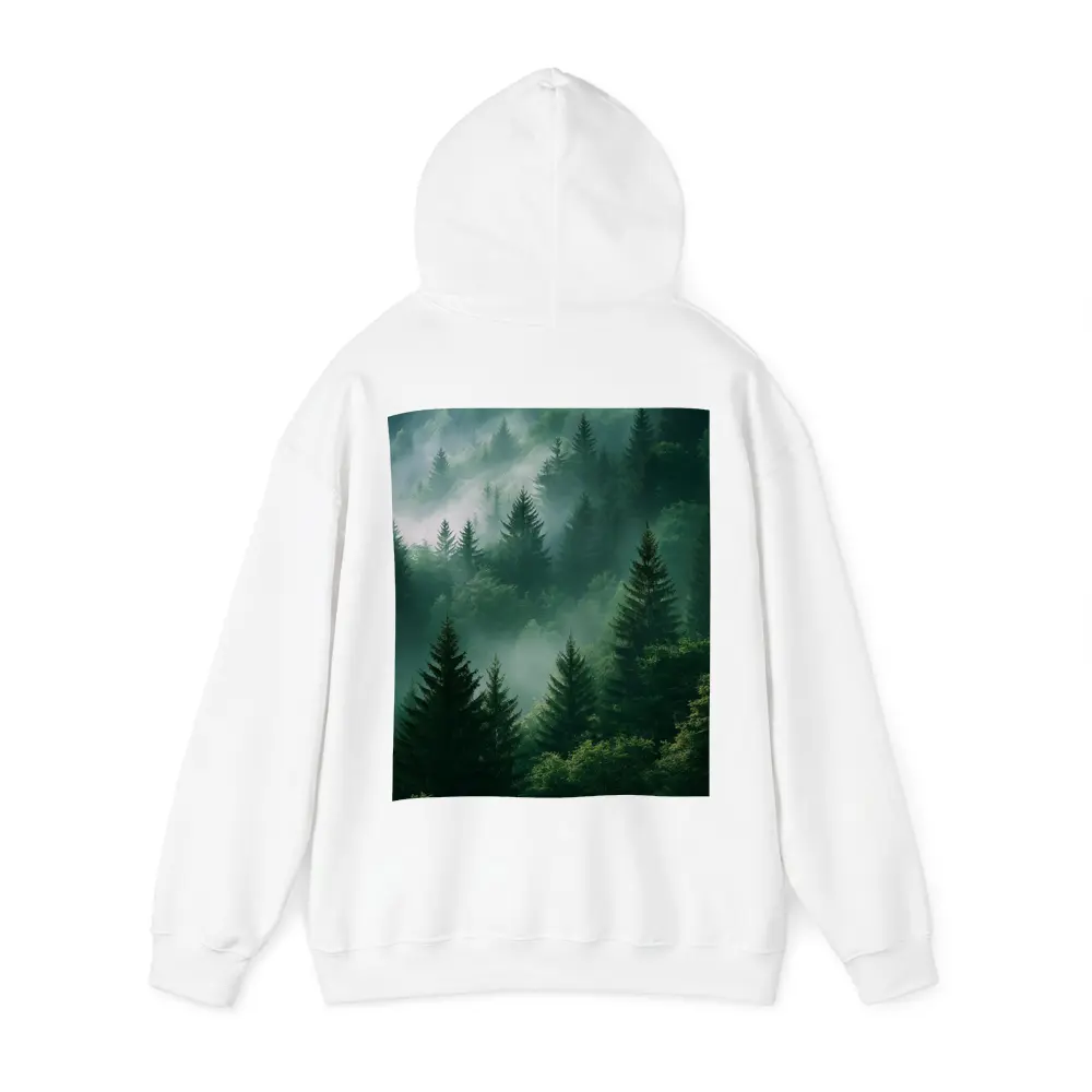 Misty Green Forest Pine Trees Mountain Landscape – Hoodies