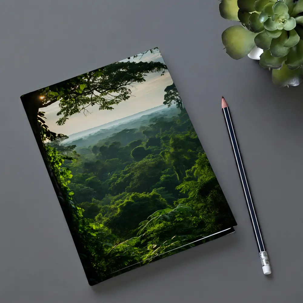 Dense Tropical Rainforest Canopy Misty Horizon – Notebooks