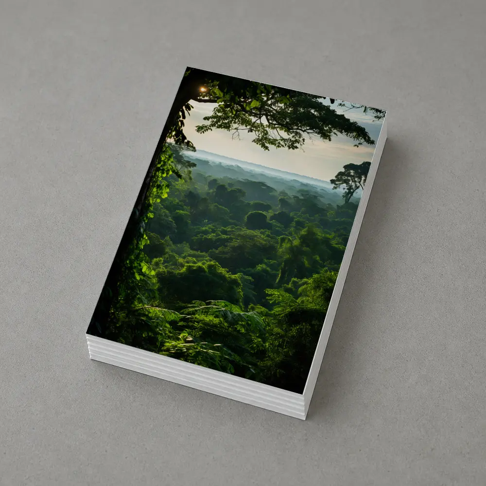 Dense Tropical Rainforest Canopy Misty Horizon – Postcards