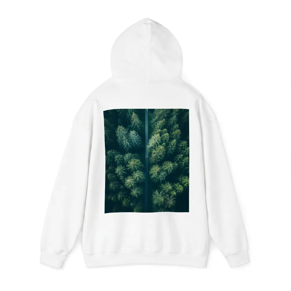 Aerial View Road Through Pine Forest – Hoodies