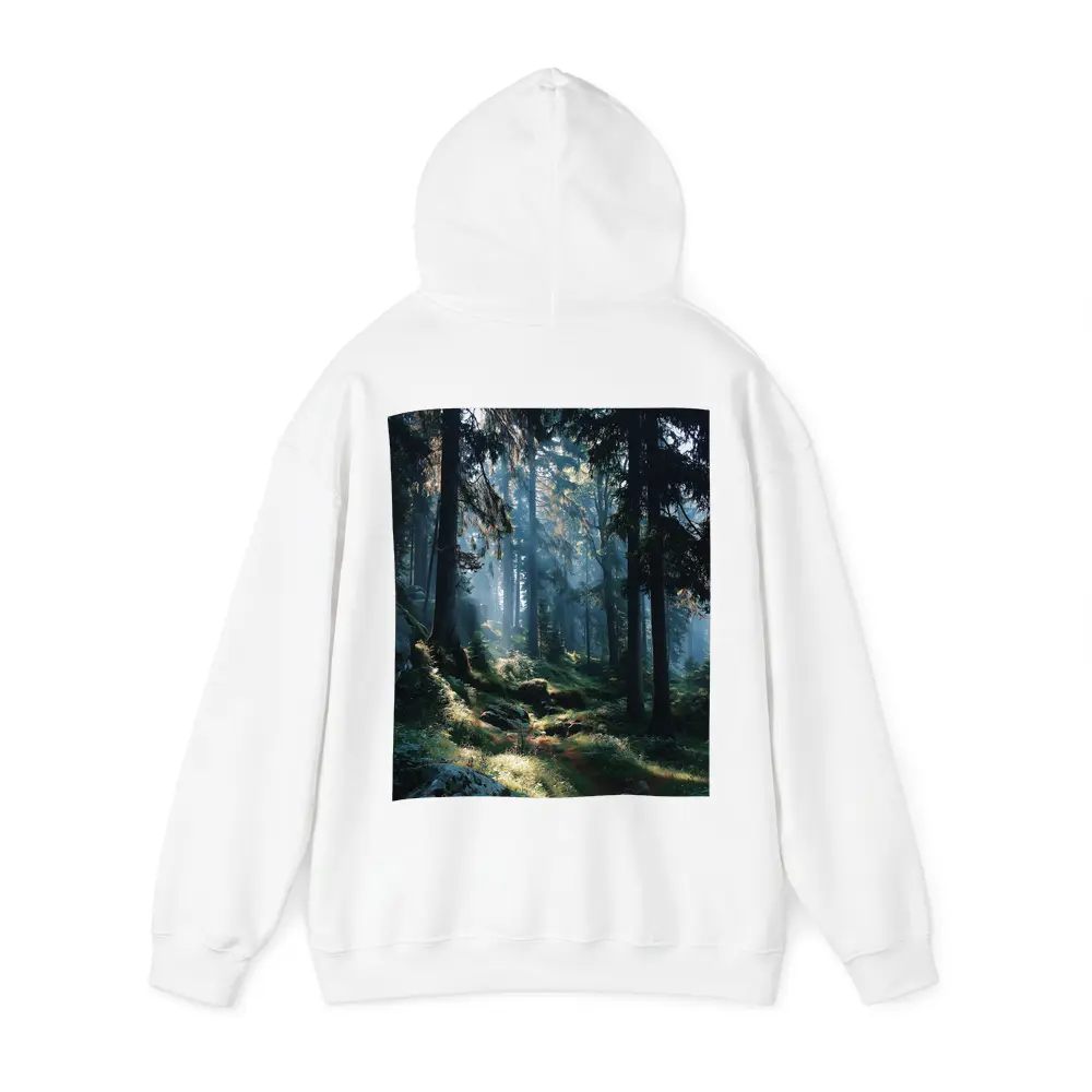 Misty Forest Path With Tall Pine Trees – Hoodies