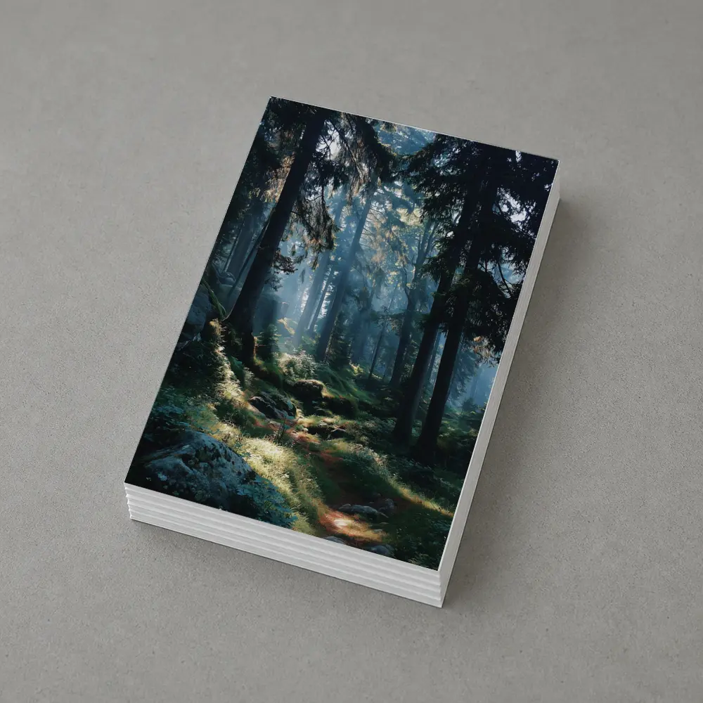 Misty Forest Path With Tall Pine Trees – Postcards