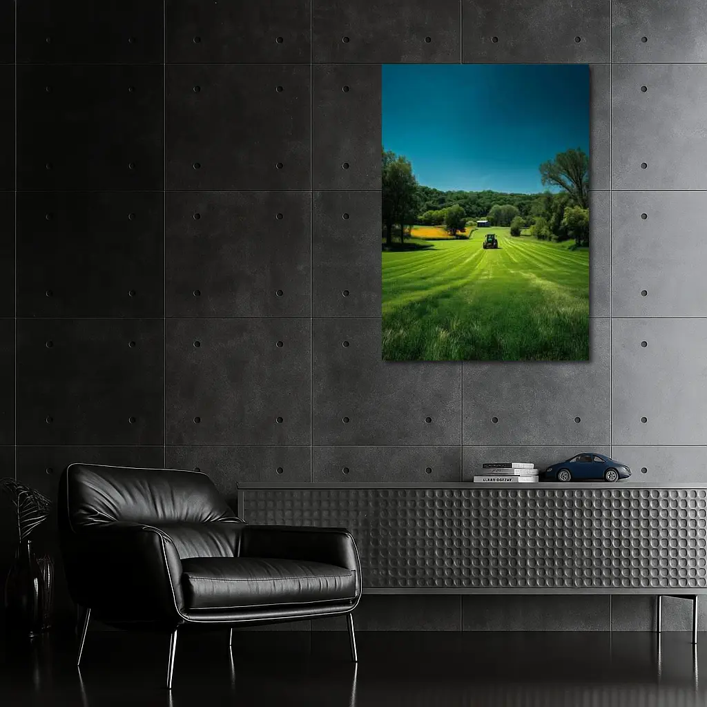 Green Farm Field Tractor Rural Countryside – Wall Art