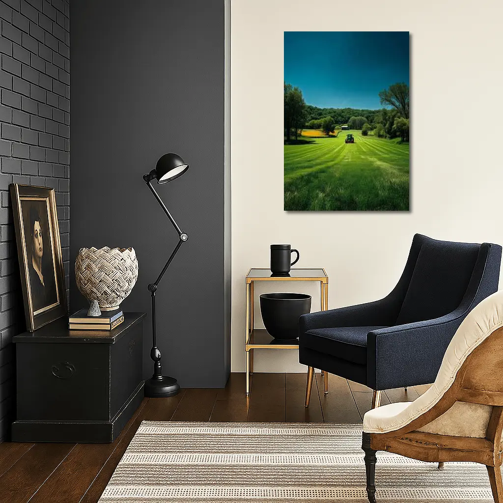 Green Farm Field Tractor Rural Countryside – Wall Art