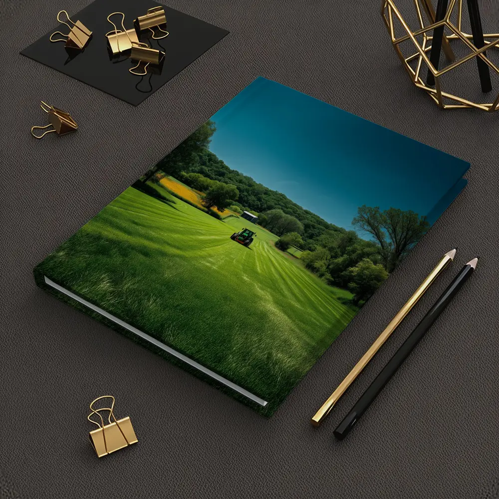 Green Farm Field Tractor Rural Countryside – Notebooks