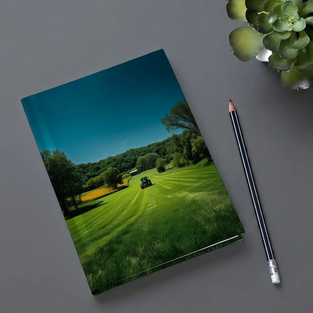 Green Farm Field Tractor Rural Countryside – Notebooks