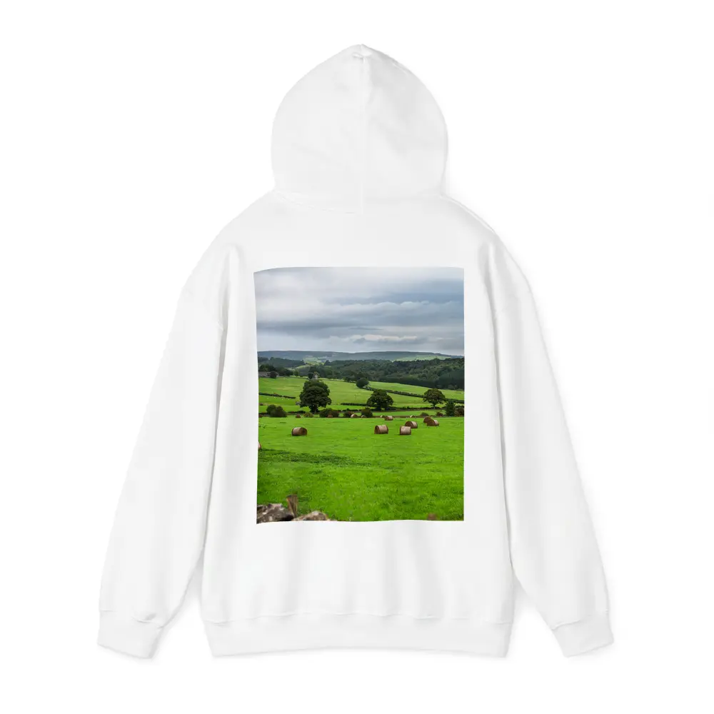 Green English Fields Hay Bales Countryside – Hoodies