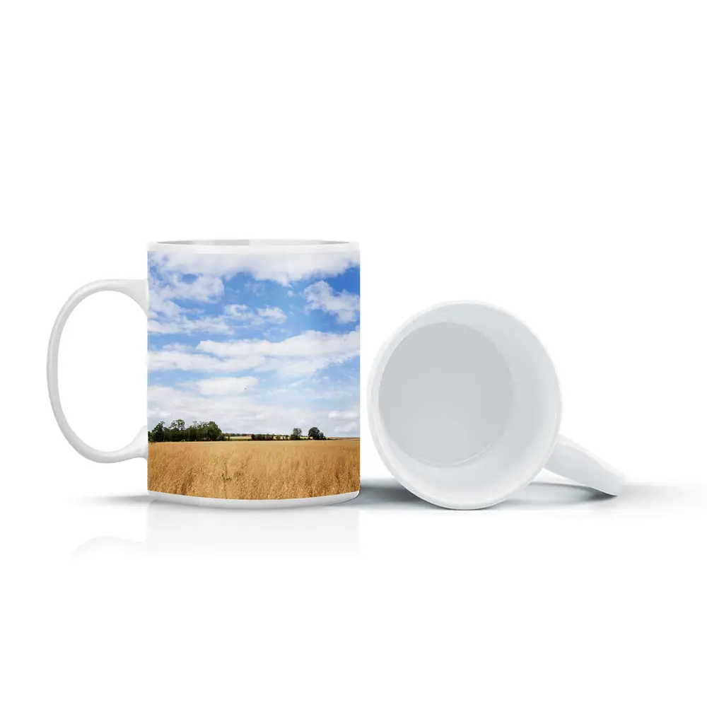 Golden Wheat Field Blue Summer Sky – Mugs