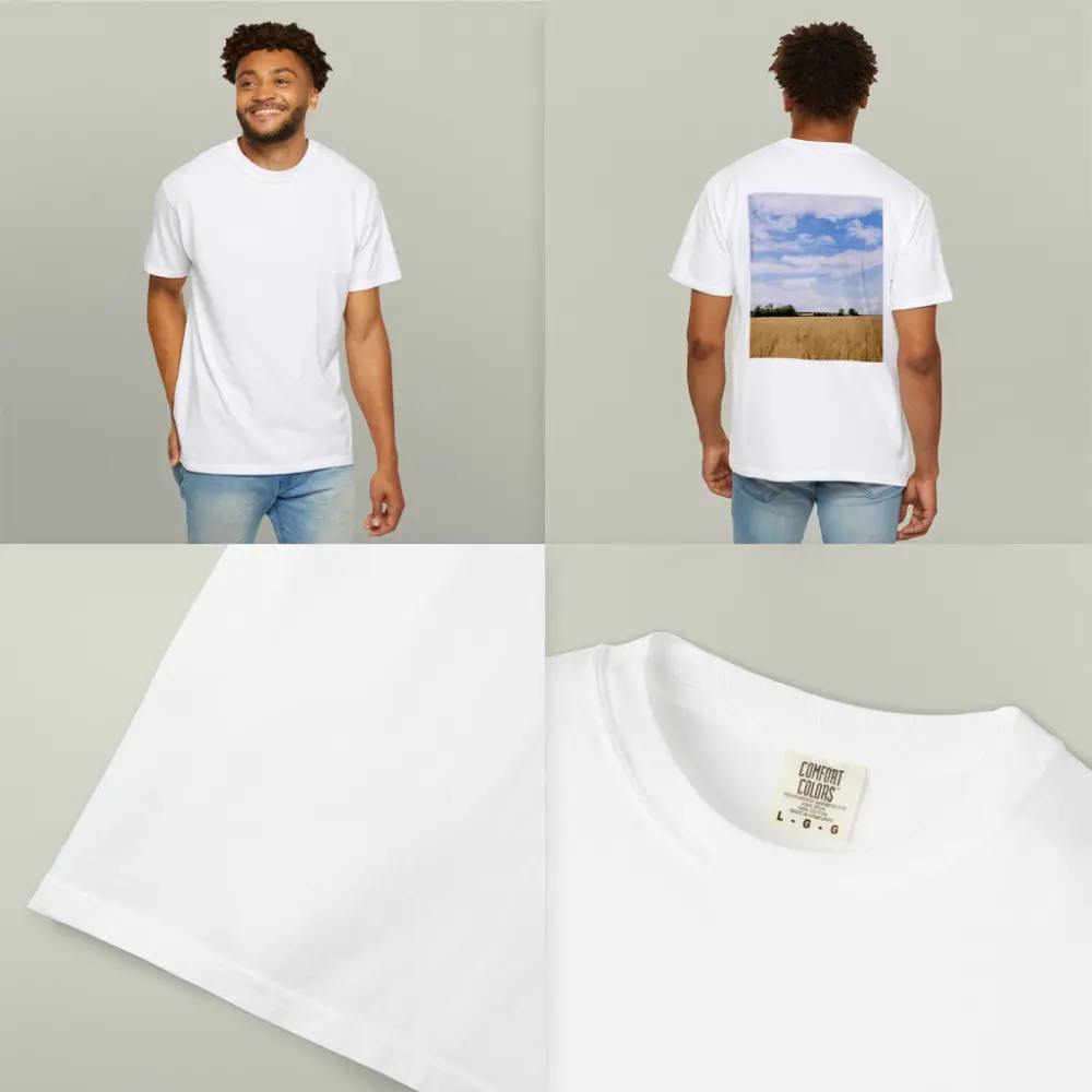 Golden Wheat Field Blue Summer Sky – T-Shirts