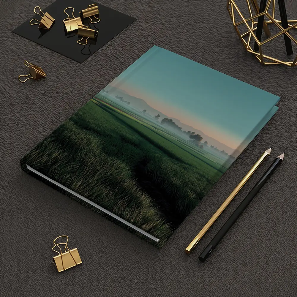 Misty Rice Fields at Early Morning Dawn – Notebooks
