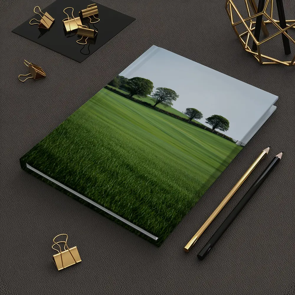 Green Rolling Fields With Trees Landscape – Notebooks