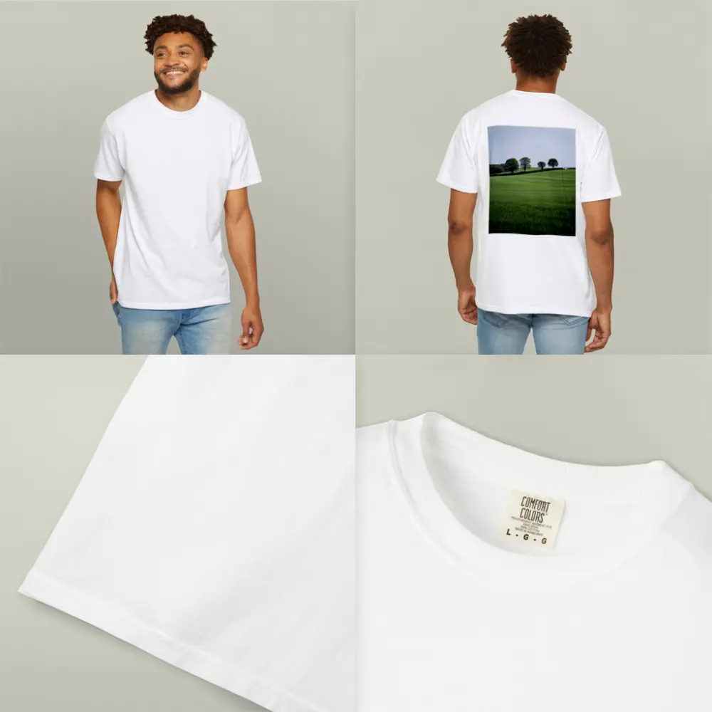 Green Rolling Fields With Trees Landscape – T-Shirts