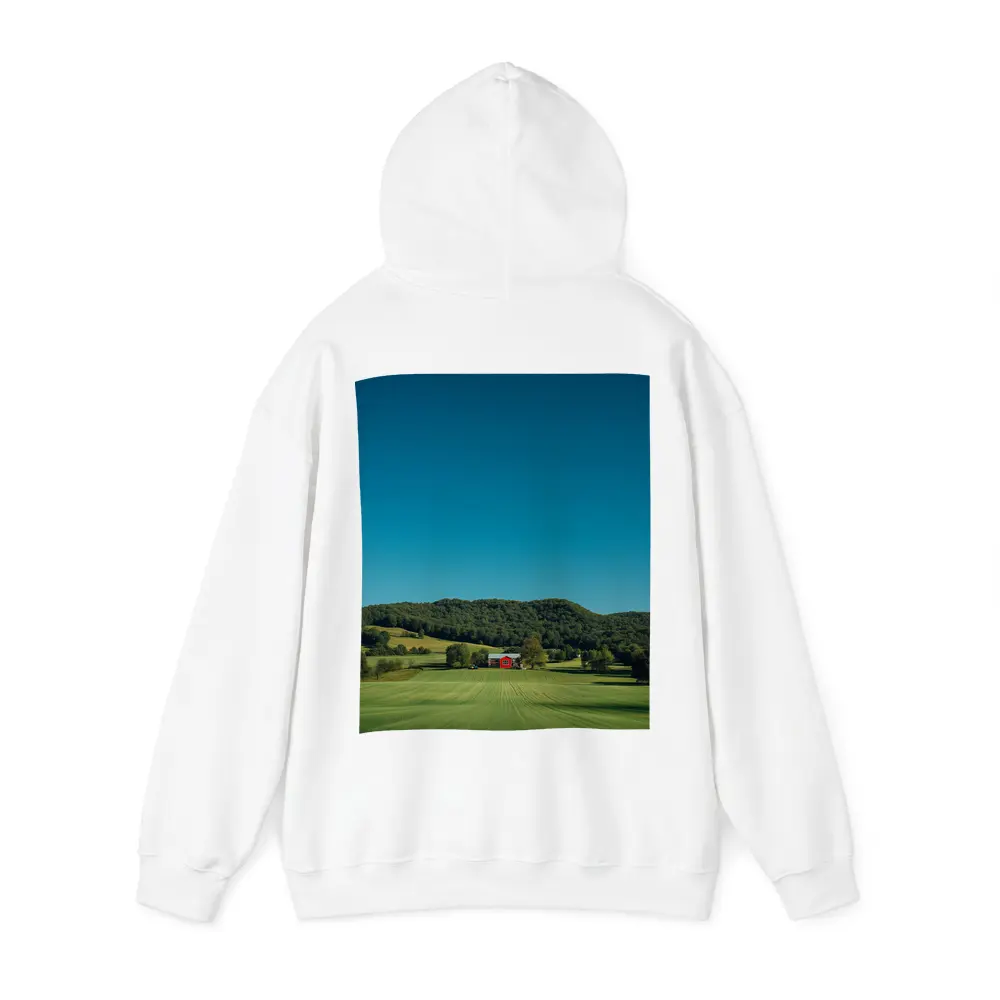Red Barn Green Fields Rolling Hills Landscape – Hoodies