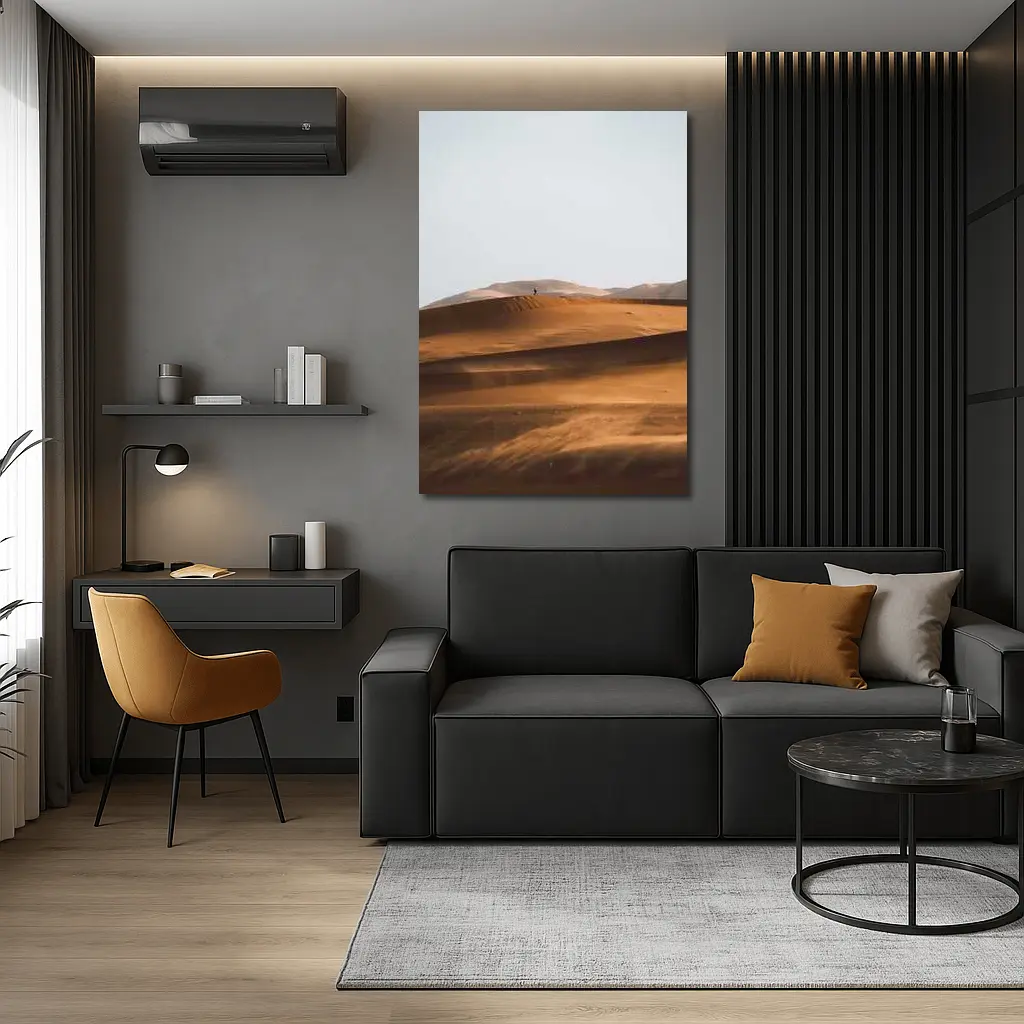 Lone Figure Walking Desert Sand Dunes – Wall Art