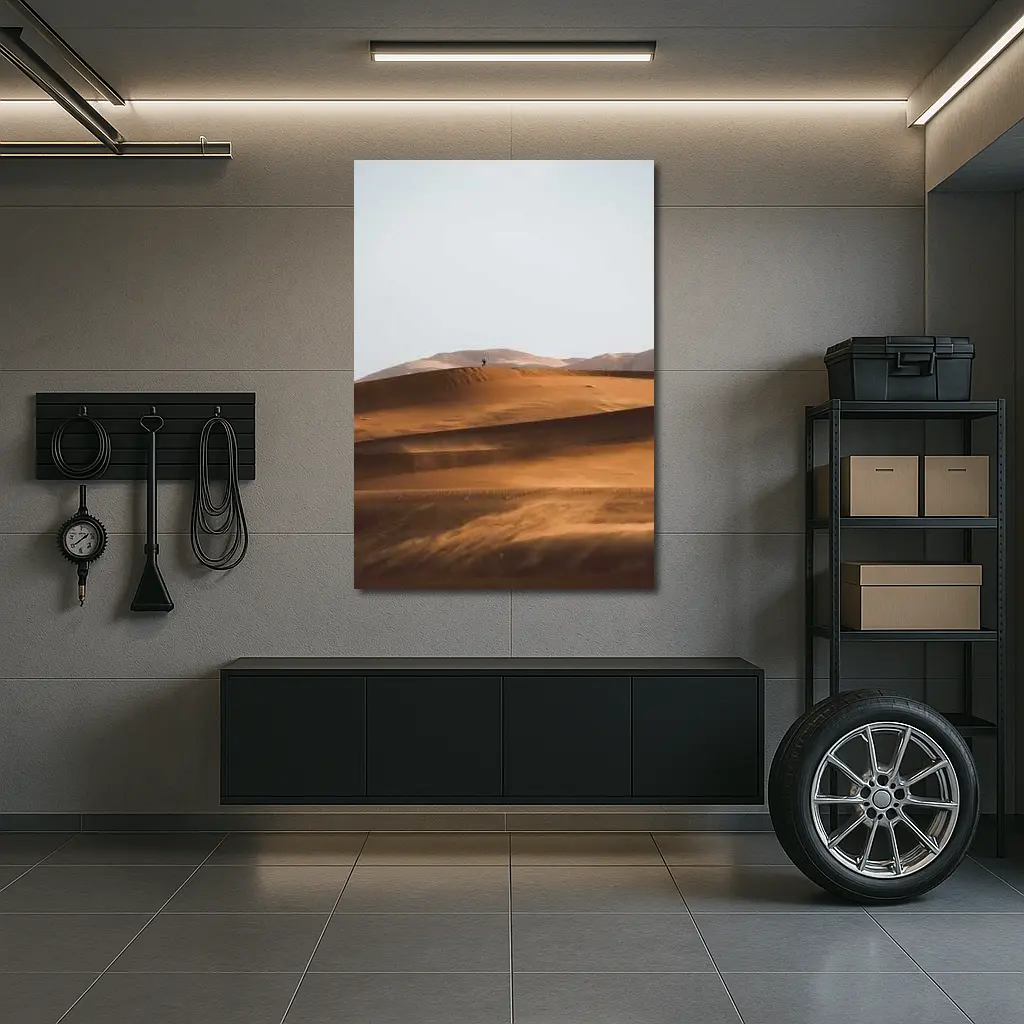 Lone Figure Walking Desert Sand Dunes – Wall Art