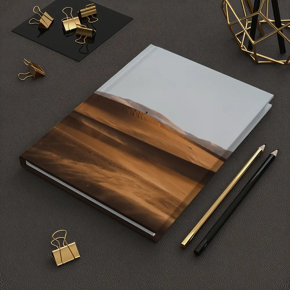 Lone Figure Walking Desert Sand Dunes – Notebooks