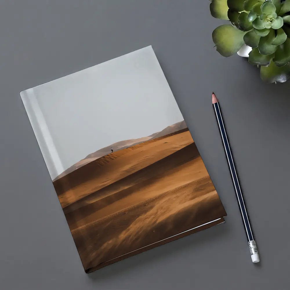 Lone Figure Walking Desert Sand Dunes – Notebooks
