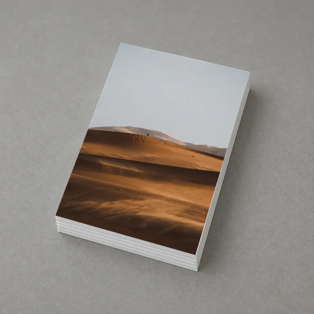 Lone Figure Walking Desert Sand Dunes – Postcards