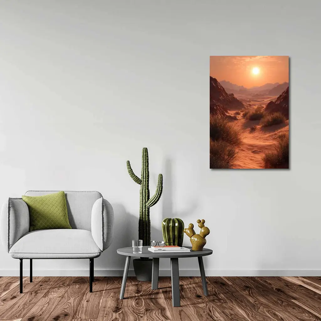 Desert Canyon Sunset Warm Golden Sky – Wall Art