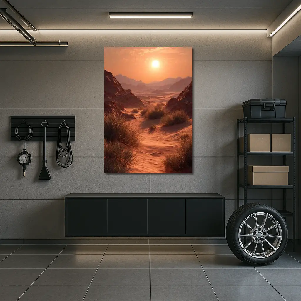Desert Canyon Sunset Warm Golden Sky – Wall Art