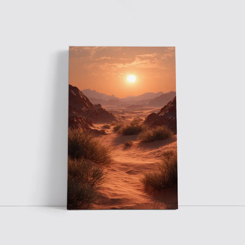 Desert Canyon Sunset Warm Golden Sky – Wall Art