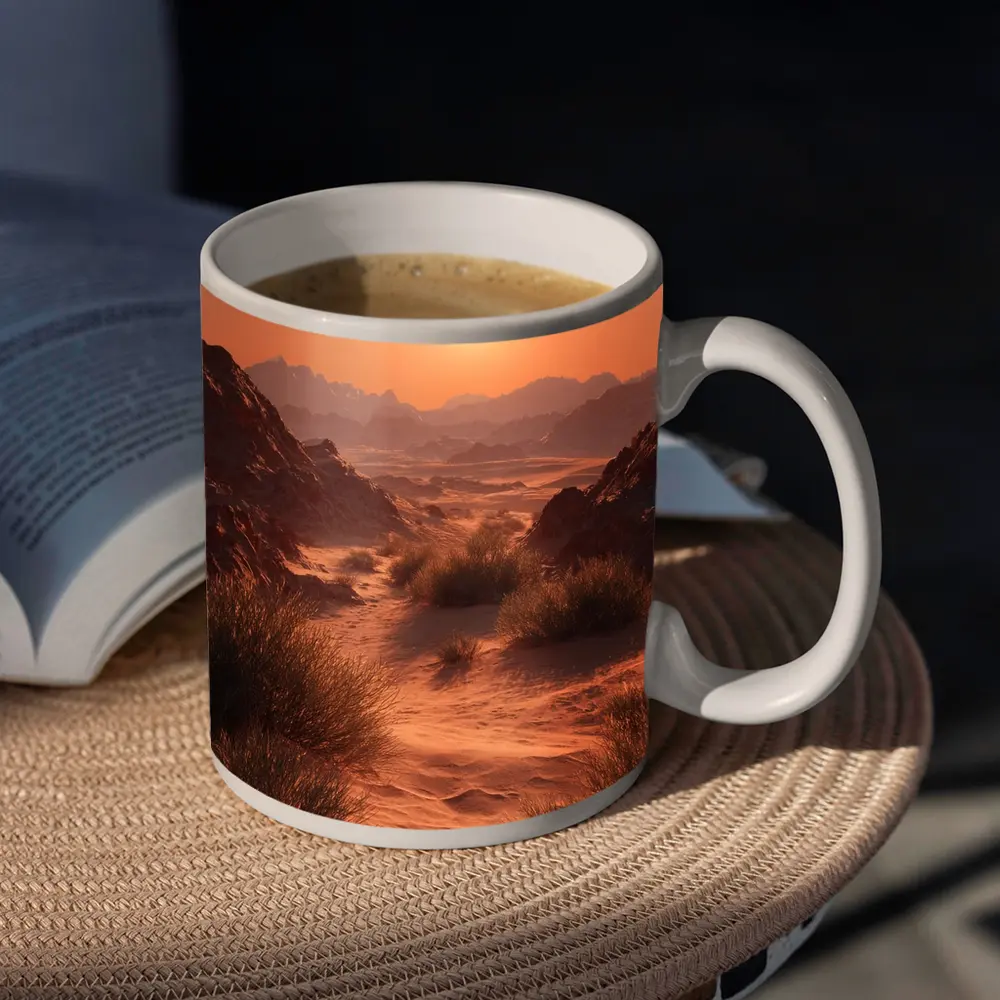 Desert Canyon Sunset Warm Golden Sky – Mugs
